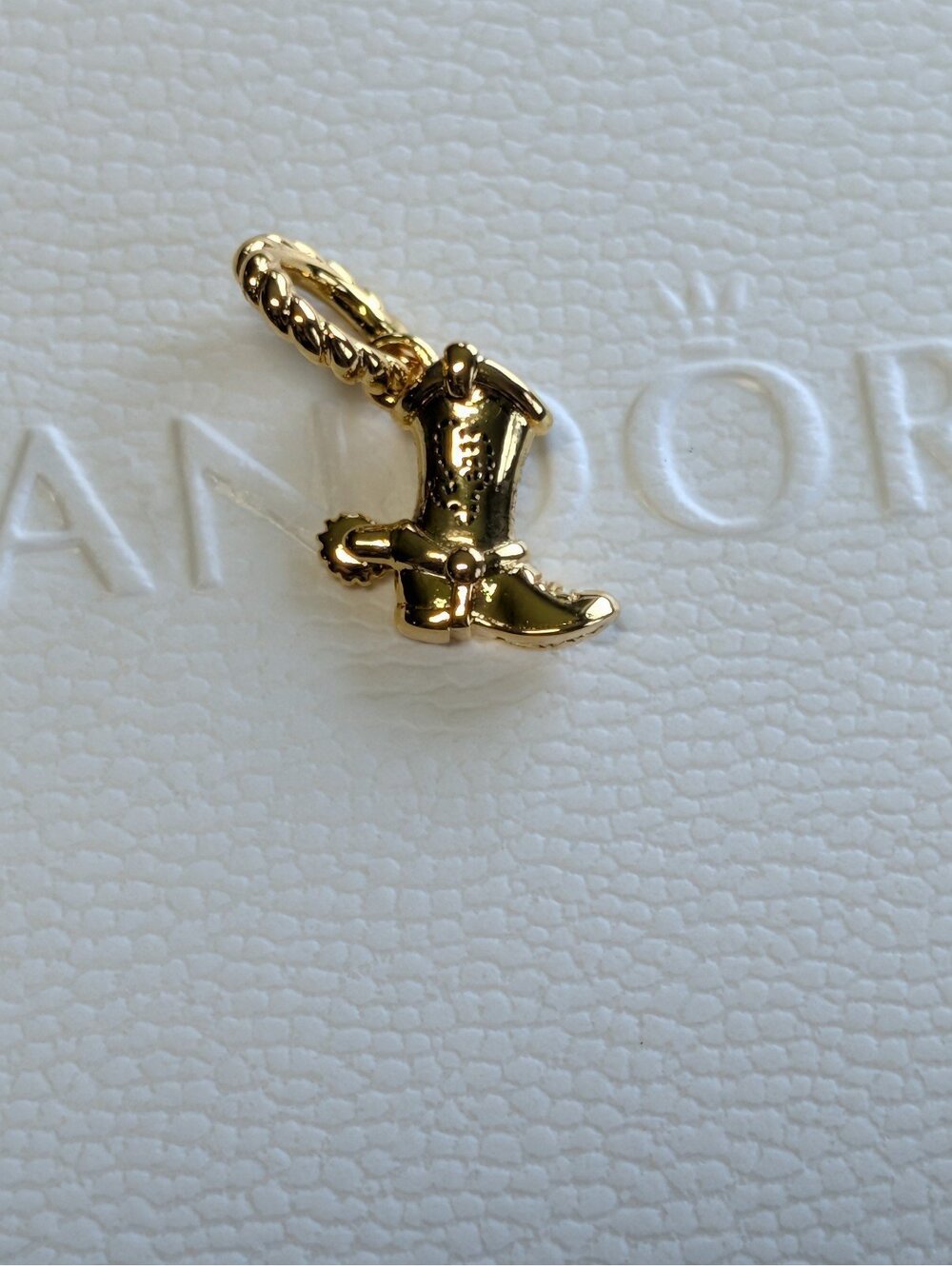 Pandora charm Disney toy story Andy cowboy boot